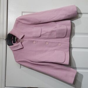 VTG Harve Benard Holtzman Pink Wool Button Up Blazer Jacket Sz 6